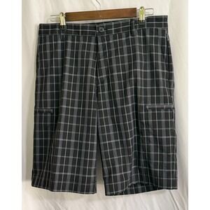 ADIDAS Shorts Mens 32 Black Plaid Golf